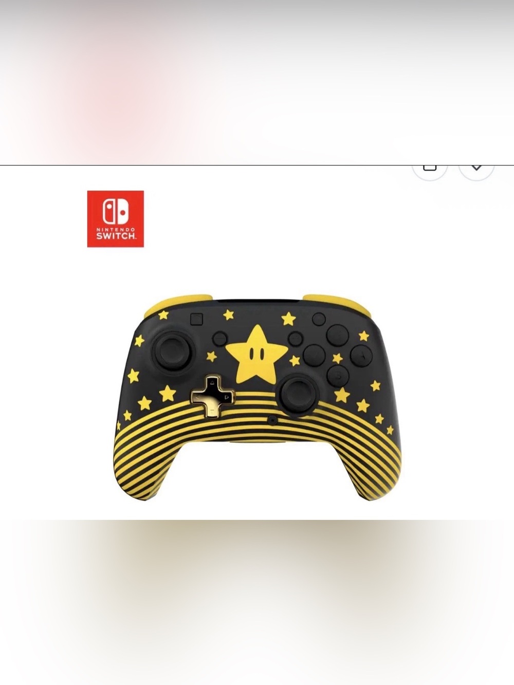 Nintendo Black and Yellow Star Pattern Wireless Controller